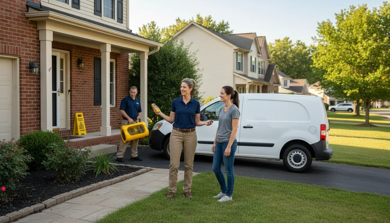 Residential water damage restoration in Carrollton, IL